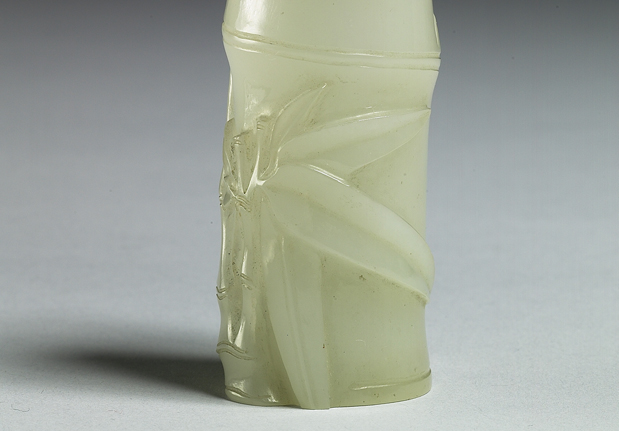 Jade vase in the shape of bamboo, Qing dynasty (1644-1911)-China Archive